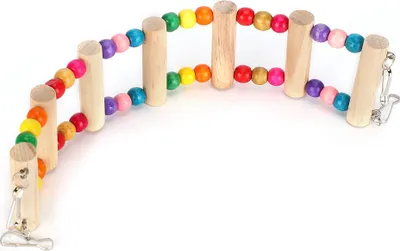 Obrázek produktu pro Dřevěný pet papoušek Závěsný most Lezení hračka Ohýbání Volně hrající zásobování6x30cm