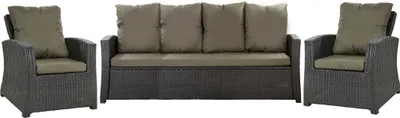 Produktbild von Gartenkissen Set für Polyrattan Grün – Sitzkissen 160x50 cm + 3x Rückenkissen 56x50 cm – Auflagen für 4-5 Sitzer Gartensofa & Gartenstuhl/Sessel