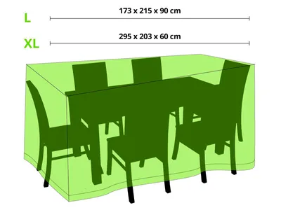Immagine prodotto di Copertura protettiva per set di sedute, gruppo di sedute L | rettangolare | 173x215x90 cm | verde