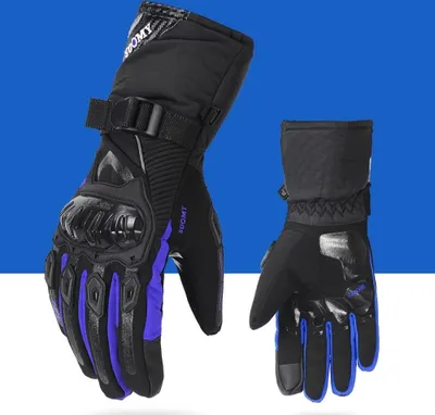 Produktbild von Winter Motorradhandschuhe Herren winddichte Touchscreen-Handschuhe, Blau, XL
