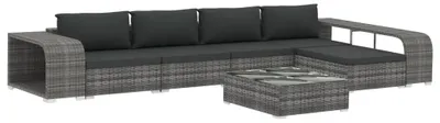 Obrázek produktu pro vidaXL 8dílná zahradní lounge souprava s polštáři Poly Rattan Grey