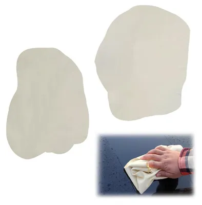 Produktbild von Fensterleder 2 Stück Echt Leder 70 x 50 cm + 60 x 40 cm Super Saugfähig Reinigungstuch