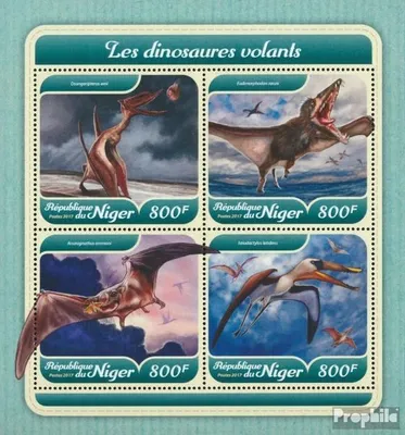 Produktbild von Briefmarken Niger 2017 Mi 5378-5381 Kleinbogen (kompl. Ausg.) postfrisch Fliegende Dinosaurier