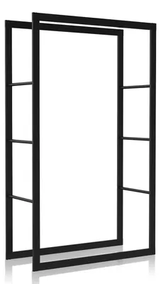 Produktbild von Peviasot Kaminholzregal Brennholzregal aus 0,8 mm Eisen, schwarz pulverbeschichtet, 100 x 60 x 25 cm, mit Anti-Rutsch-Pads für Kamin und Ofen