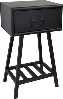 Produktbild von LOFT42 Denver Nachttisch - schwarz Metall - mit Schublade - 30x40x71