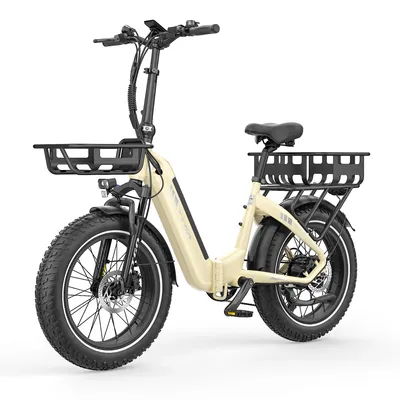Produktbild von 48V 18Ah E BIKE,20 *4.0" E-Bike Klappräder, Wasserdicht Elektrofahrrad , 70Nm, Drehmomentsensor ,bis 140KM, Vorderradkorb und Gepäckträgerkorb Weiss