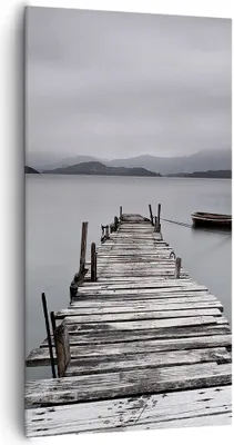 Produktbild von Bild auf Leinwand - Leinwandbild - Brücke See - 65x120cm - Wand Bild - Wanddeko - Wandbilder - Leinwanddruck - Bilder - Kunstdruck - Wanddekoration - Leinwand bilder - Wandkunst - PA65x120-3547