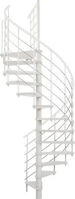 Produktbild von Minka Spindeltreppe Venezia Smart 38 - 305,5cm Geschosshöhe Weiß Weiß 120cm Durchmesser