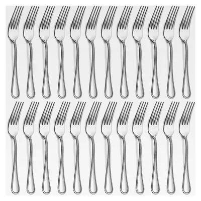 Produktbild von 24 Stück Edelstahl Tafelgabeln Set 20 cm, hochglanzpolierte Gabeln für Zuhause, Restaurant und Feierlichkeiten, spülmaschinenfest