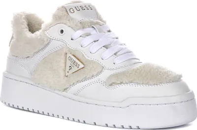 Produktbild von Guess Miram10 Sneakers für Damen aus weißem Fell – Größe 6 UK – 39 EU – 8,5 US / Weiß