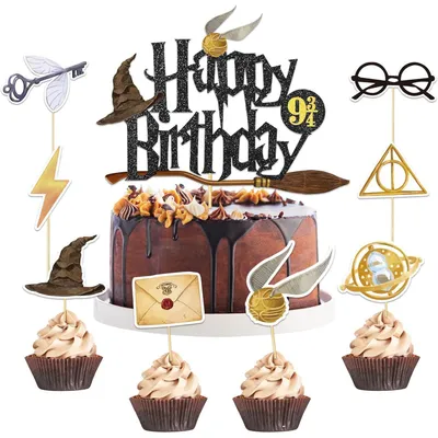 Immagine prodotto di Tortendeko: 33 pezzi, decorazioni per torta a tema magia, glitter, ideali per compleanni e decorazioni per feste