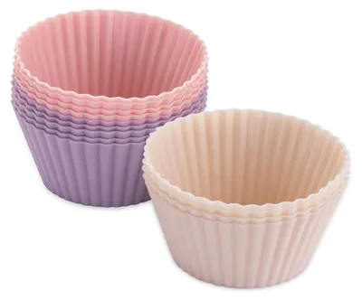 Muffinförmchen aus Silikon, 12 Stück, pastellfarben, -40 bis +230 °C