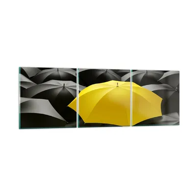 Produktbild von Bilder auf glas - Regenschirme Regen Wetter - 120x40cm - Glasbilder - Wandbilder - Kunstdruck - zum Aufhängen bereit - Wanddekoration aus Glas - Glas Bilder - Wandbild auf Glas - GCA120x40-2564