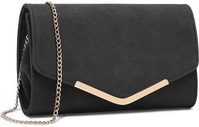 Produktbild von Schwarze elegante Abendtasche mit Kette für Hochzeit, Party, Ball