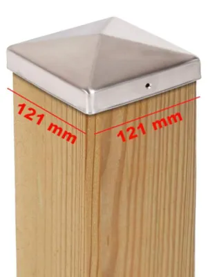 20x Pfostenkappen Pyramide 121x121 mm Edelstahl