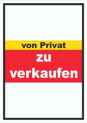 Produktbild von zu verkaufen von privat Schild mit Text Verkaufsschild hochkant A6 Rückseite selbstklebend