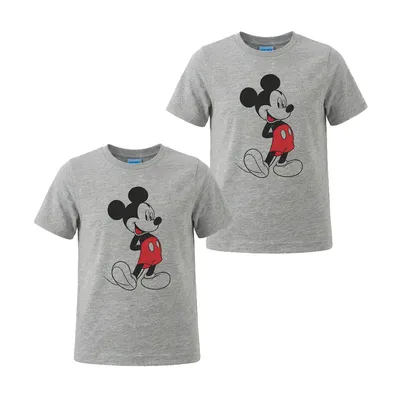 Produktbild von Kinder T-Shirt Mickey Mouse Grau Doppelpack  , Größe:98-104