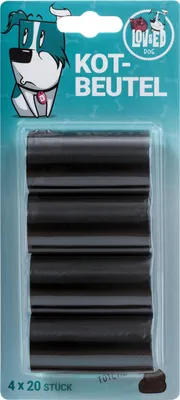 Produktbild von Lov&Ed Hundekotbeutel, 4x20 Stück - schwarz
