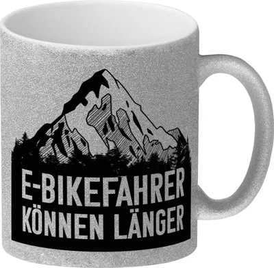 Produktbild von E-Bikefahrer können länger Glitzer-Kaffeebecher