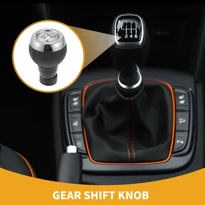 Image de Pommeau De Levier De Vitesse Manuel à 6 Vitesses Pommeau Levier Vitesse De Voiture Pour Mini Cooper Countryman R60 2010-2017 En Plastique Imitation Cuir Noir Et Argent 1 Pièce