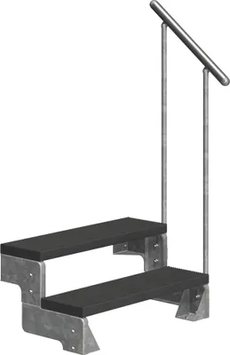 Produktbild von Dolle Außentreppe Gardentop 36-44cm Geschosshöhe mit Trimax anthrazit 80cm breit mit Geländer