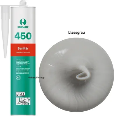 Produktbild von Ramsauer 450 Sanitär 1K Silikon Dichtstoff 310ml Kartusche blassgrau