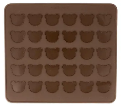 Produktbild von Macaronmatte mit Bärchenmotiven und 30 Vorlagen aus Silikon