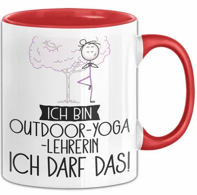 Produktbild von Geschenk für Outdoor-Yoga-Lehrerin Tasse Lustige Geschenkidee Geburtstag Ich Bin Outdoor-Yoga-Lehrerin Ich Darf Das (Rot)