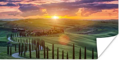 Produktbild von MuchoWow® Poster Italien - Sonnenuntergang - Toskana 150x75 cm - ohne Rahmen