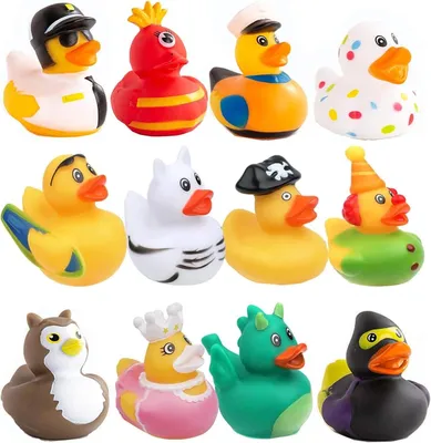 Immagine prodotto di 12 anatrofili di gomma galleggianti - Anatrofili da bagno - Giocattoli da bagno a forma di anatra - Anatrofili colorati - Giocattoli da bagno per la doccia - Ideali per regali di compleanno