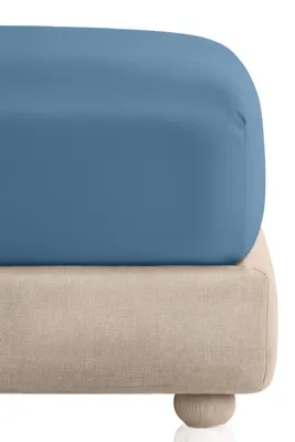 Produktbild von Spannbettlaken 100% Baumwolle 140x200+30 cm Hellblau für Matratze