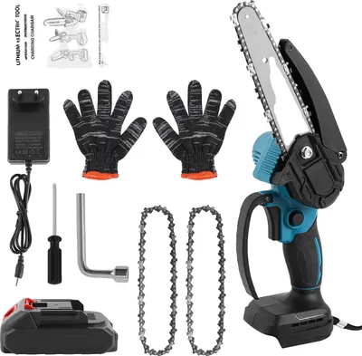 Produktbild von Mini-Kettensäge, 21V leistungsstarker Motor, 5-Zoll Schnittdurchmesser, 1 Batterie, EU