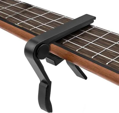 Image de Capodastro pour guitare électrique - Noir - Adapté aux guitares électriques, aux guitares acoustiques, aux guitares classiques et aux banjos