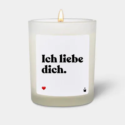 Produktbild von ChattyCandles Duftkerze Weiss Flowery Ich liebe dich.