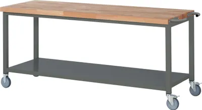 Produktbild von STIER Fahrbare Werkbank Premium mit Ablageboden BxTxH 2000x700x880 mm