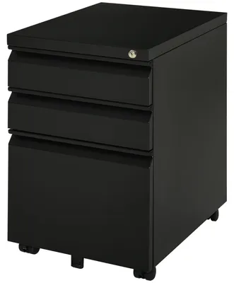 Produktbild von Rollcontainer – Schubladenschrank – Archivschrank – Schreibtischschrank – Aufbewahrungsschrank – Schwarzer Stahl-Schreibtischschrank