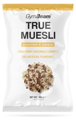 Produktbild von GymBeam - True Müsli, 500 g, Schokoladenbanane