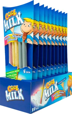 Immagine prodotto di Cool Milk cannuccia da bere vaniglia cioccolato fragola 5er 30g confezione da 10er