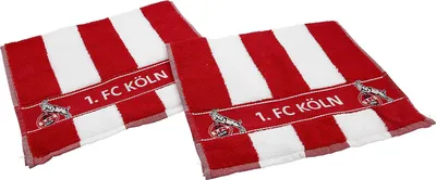 Produktbild von 1.FC Köln Gästetuch Blockstreifen 30x50 cm 2er Pack rot weiß 100% Baumwolle