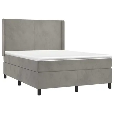 Produktbild von vidaXL Boxspringbett mit Matratze Hellgrau 140x200 cm Samt