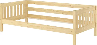 Produktbild von Gemütliches Kinderbett mit dreiseitiger Sicherung 90x200 cm Kiefer V-60.29-09Rollrost inkl.