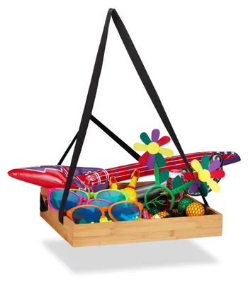 Bauchladen Bambus 50x40 cm, 2 Gurte, für Partys