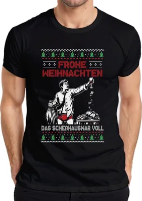 Produktbild von Frohe Weihnachten Sarkasmus - Ugly Christmas Sweater Herren T-Shirt, Schwarz, M