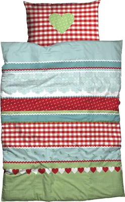 Produktbild von CASATEX Bettwäsche Landhaus Rot Grün Renforcé 135 cm x 200 cm