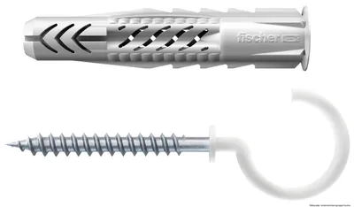 Produktbild von fischer Universaldübel UX 8 x 50 RH mit Rundhaken, nylonbeschichtet, 2 Stück