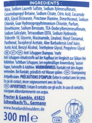 Zdjęcie produktu dla head&shoulders® 8001090895349 head&shoulders® EMPFINDLICHE KOPFHAUT Shampoo 300 ml