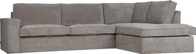 Produktbild von WOOOD Thomas Ecksofa 4-Sitzer aus Gerippter-Stoff, Rechts, Grau