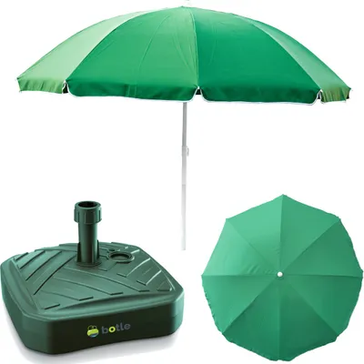 Produktbild von Sonnenschirm Gartenschirm Marktschirm 240 cm mit quadratischem Sockelset Garten Strand Balkon