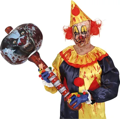 Produktbild von Clown Horror Hammer Halloween Kostümaccessoire Schauriger Spaß Gruselparty Dekoration, Farbe: Mehrfarbig