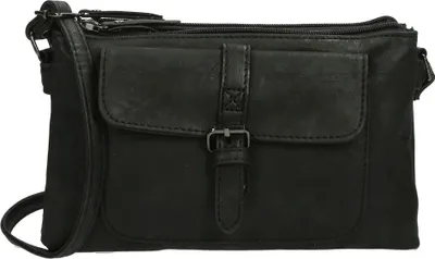Produktbild von Kleine Damen Tasche Schultertasche Umhängetasche Crossover Bag Leder Optik Handtasche Schwarz